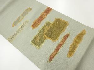 アンティーク　絽流水に鯉模様織出し袋帯（材料）